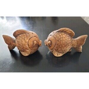 VTG 1960's Treasure Craft Kissing Koi Fish Salt & Pepper Shakers